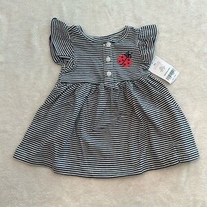 Carters navy stripped dress 3m, brand new